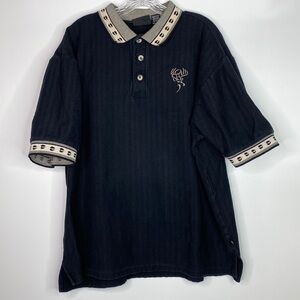 Vintage Legendary Whitetails Black Polo Embroidered Shirt Size 2XL